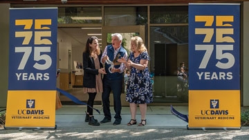 Dean Mark Stetter at a ribbon cutting with Provost Mary Croughan.